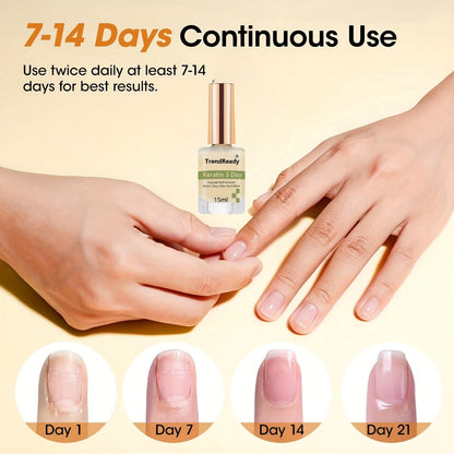 Clear Nail Care Coating Two-Bottle Set in 15 ml Square Bottles with Gold Caps and Beige Labels