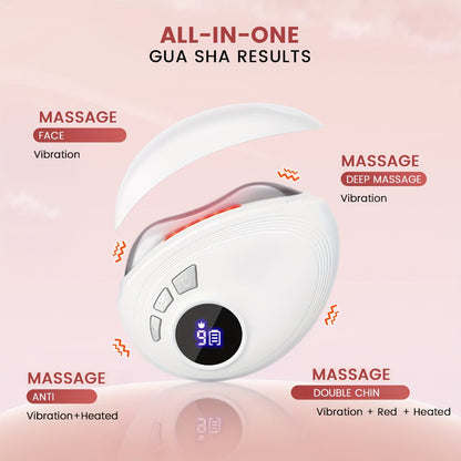 Electric Gua Sha Facial Sculpting Tool 9-Speed Vibration & Heat USB Rechargeable - Anti-Aging Skin Lifting Lymphatic Drainage Face Neck Massager - Home Spa Beauty Device for Women Skincare Gift