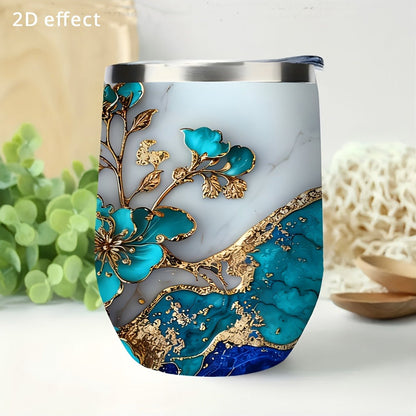 Insulated Stainless Steel Travel Mug with Leak-Proof Lid, Double-Walled Vacuum Tumbler Reusable Coffee Cup for Hot & Cold Drinks, Unique Design Travel Cup for Outdoor School Office Gift