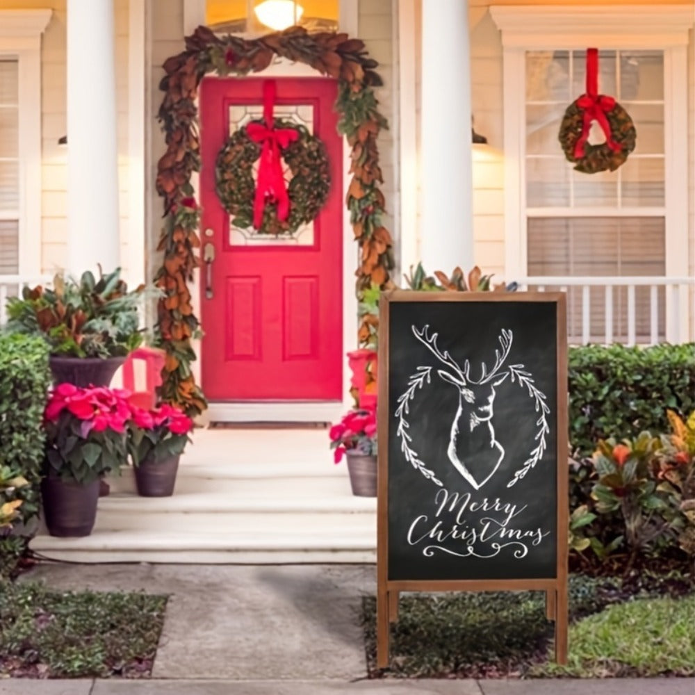A-Frame Chalkboard Sign Double Sided Magnetic Wooden Standing Blackboard Menu Display Board for Entryways, Bedrooms and Living Spaces