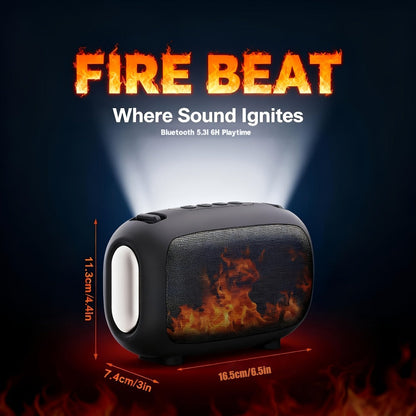 Portable Bluetooth Speaker with Bluetooth 5.3, TWS, 1800mAh Battery, LED Light, AUX and TF Input
