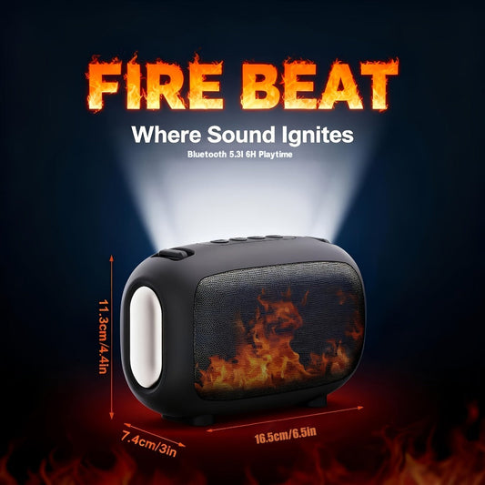 Portable Bluetooth Speaker with Bluetooth 5.3, TWS, 1800mAh Battery, LED Light, AUX and TF Input