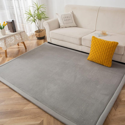 Padded Tatami-Style Area Rug in Six Solid Colors with 50-Inch Square to 79 x 118-Inch Sizes