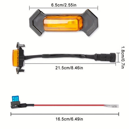 Grille LED Lights 4pcs - Amber Yellow 12V Front Grille Decorative Lights, Black Shell, Universal Fit for Toyota, Pickup Trucks & Off-Road Vehicles