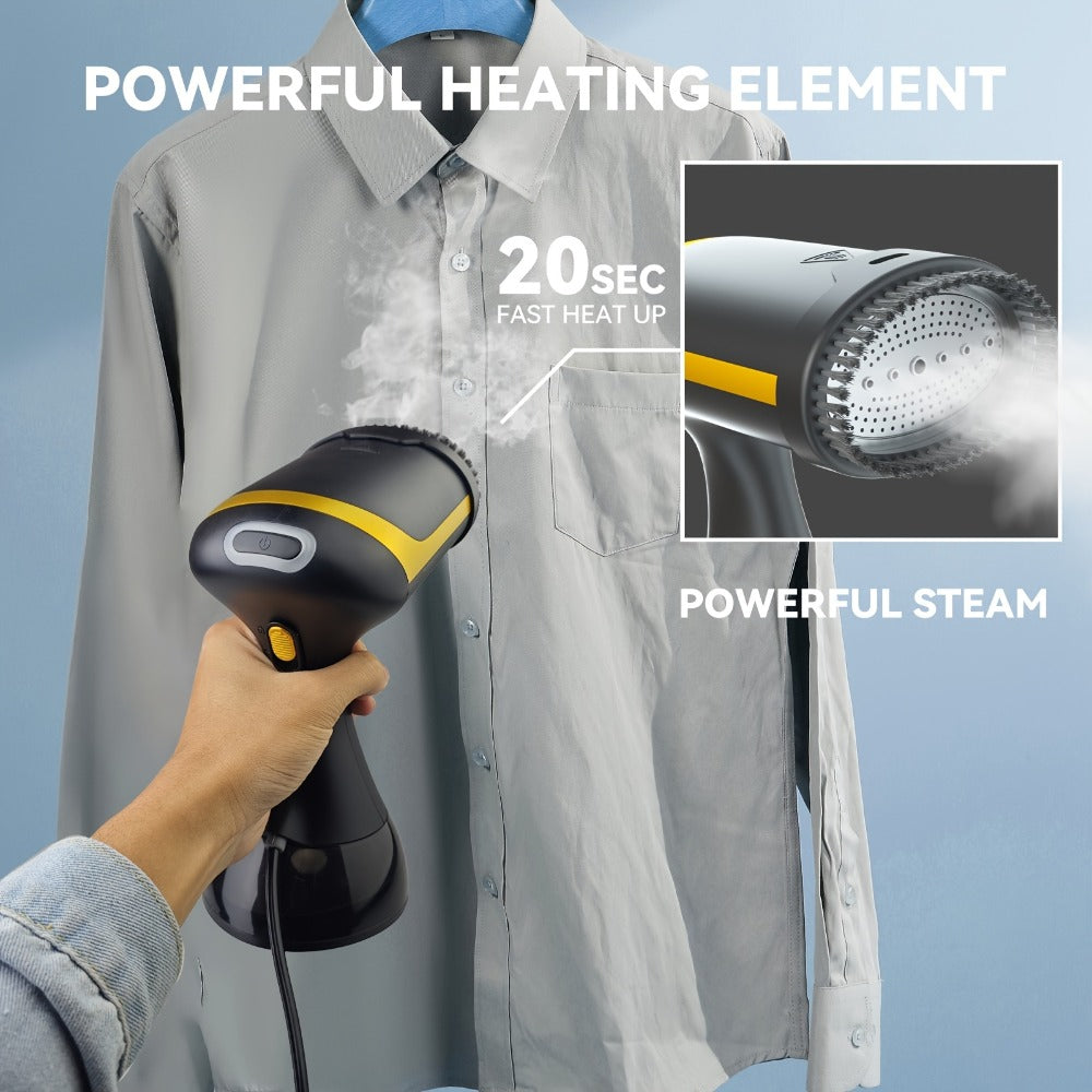1100W Handheld Garment Steamer with 300ml Tank, 20-Second Heat-Up Marking and Four Finish Options