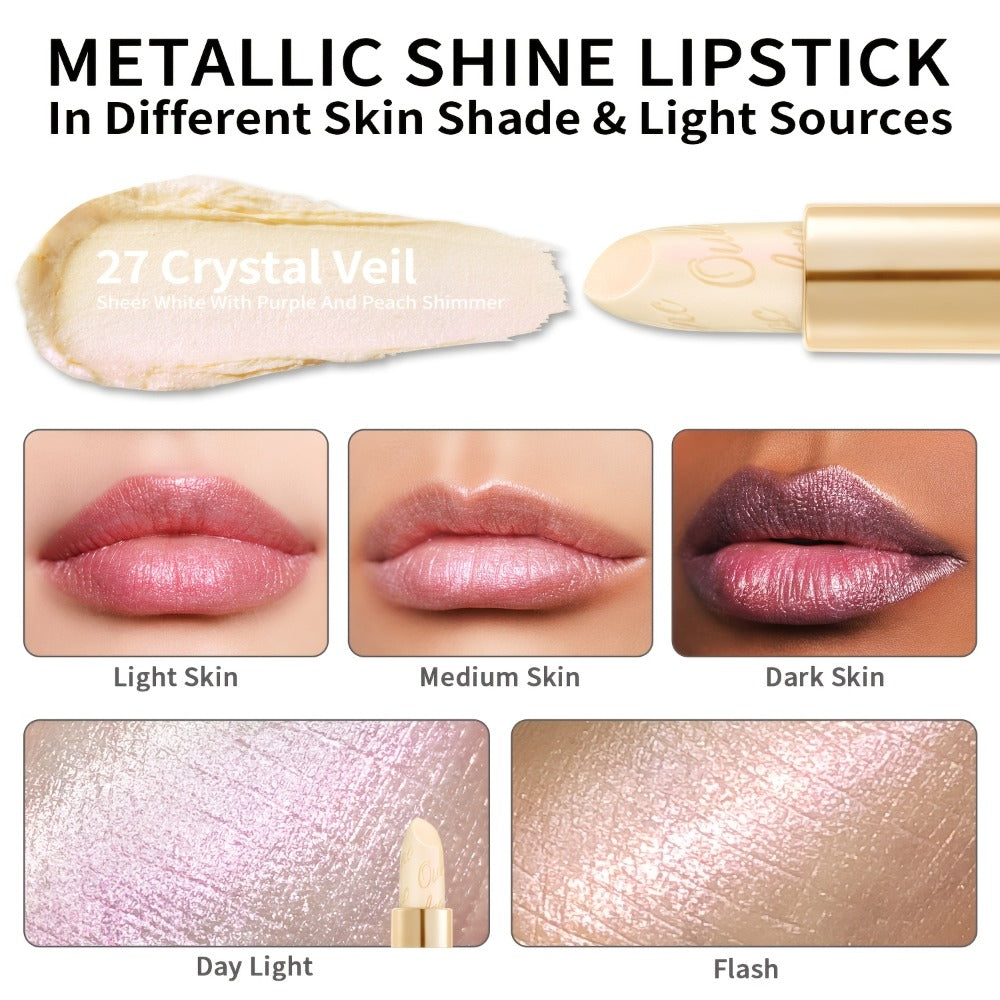 Lipstick Set, Oulac 3-Piece Metallic Finish Collection with Set 4 or Set 5 Color Selections