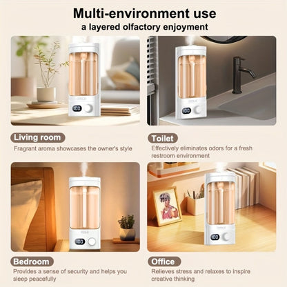 300ml Rechargeable Essential Oil Diffuser with Numeric Display, 100-Level Control Label and One Oil Bottle