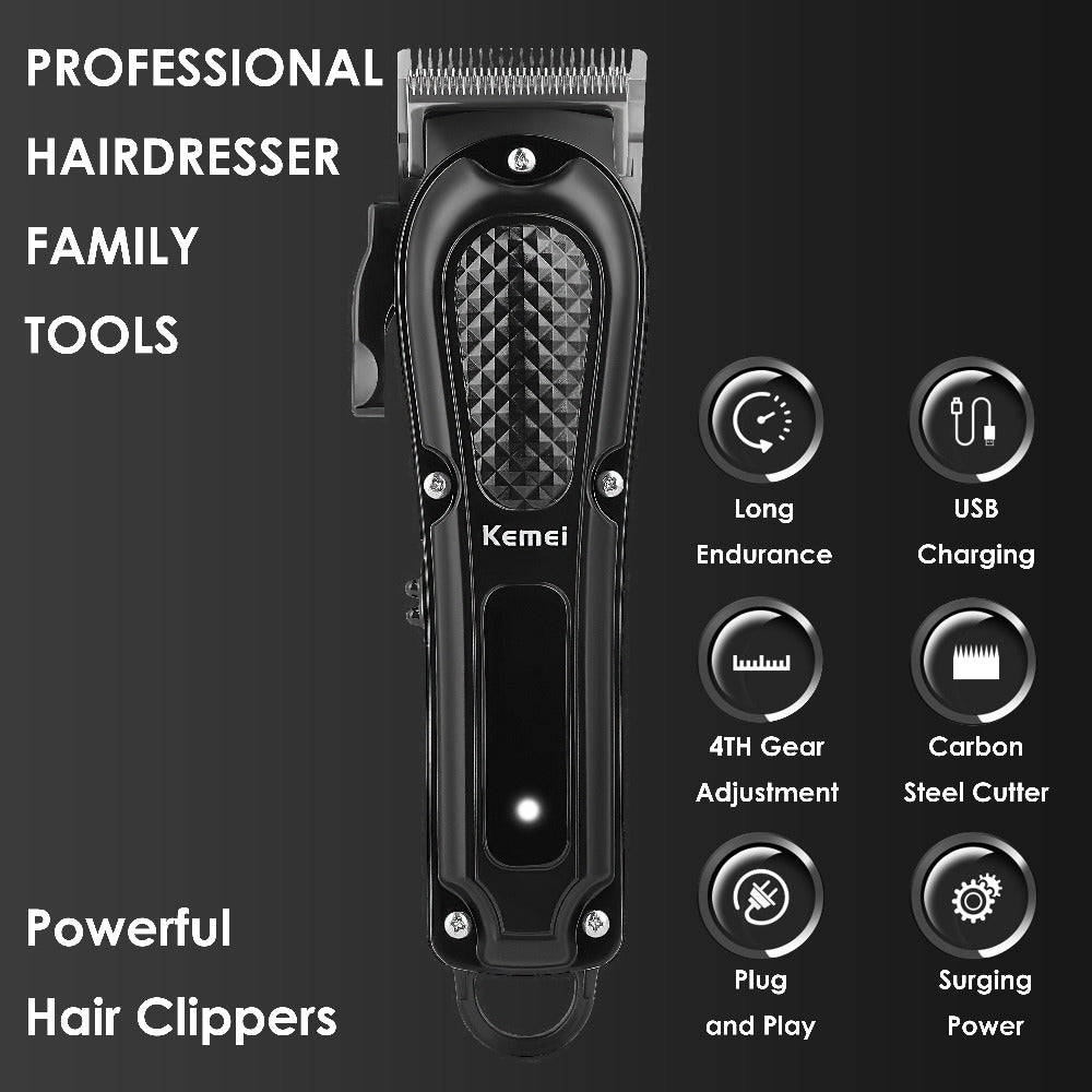 Professional Cordless Hair Cutting Shears – Kemei KM-1071 USB Rechargeable Electric Hair Scissors for Barbers, Salon, Spa & Travel, Portable Haircutting Tool