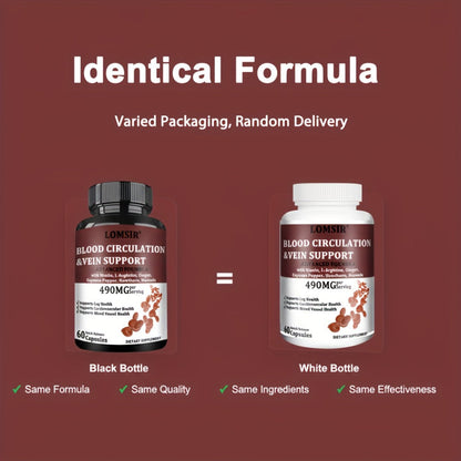 Dietary Supplement Capsules with Niacin, L-Arginine, Hawthorn, Diosmin, Cayenne and Ginger, 60 Count