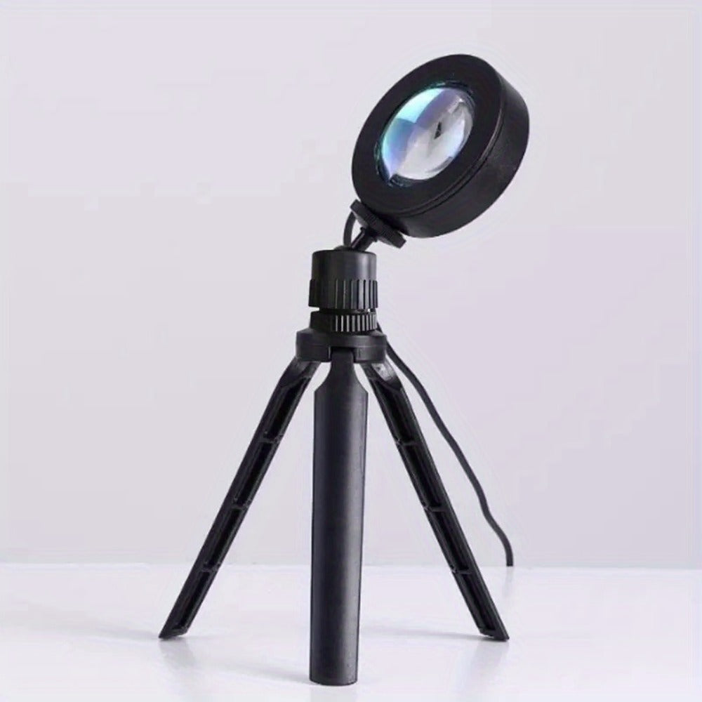 RGB Sunset Lamp Projection with Stand & Remote Control – USB Color Changing Sunset Light for Bedroom, Photography, TikTok, Aesthetic Room Decor & Laptop Compatible
