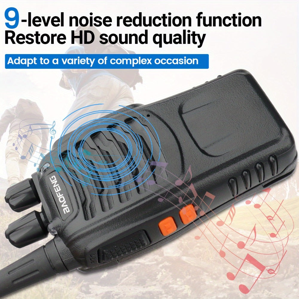Baofeng BF-888S Walkie Talkie 2-Pack - Long Range UHF Two Way Radio, Wireless Frequency Copy, Portable Ham Radio for Hunting, Hiking, Camping & Emergency