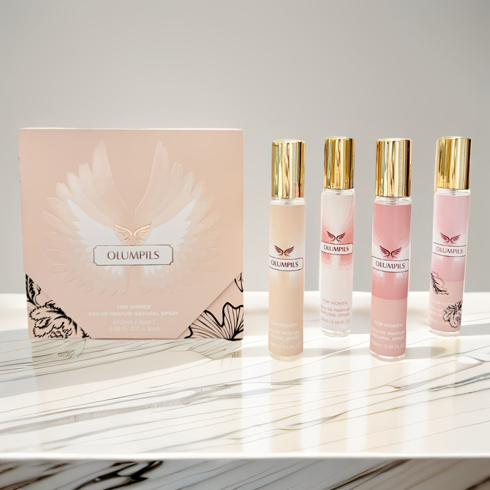 Perfume Gift Set for Women — Mystical 4-Piece Travel Size Fragrance Kit 20ml Each, Fresh Fruity Floral Scents, Long-Lasting Unisex Eau de Parfum, Ideal for Birthday, Valentine’s Day & Everyday Wear