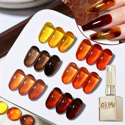 Gel Nail Polish Set with XEIJAYI Label, 6 Amber Aurora Magnetic Colors, 0.51oz Shades 101 to 138