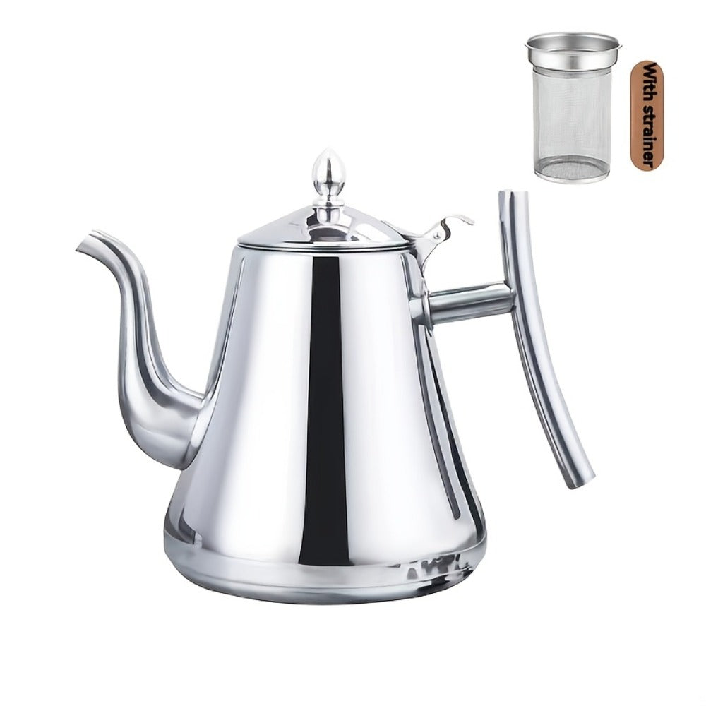 Stainless Steel Tea Kettle with Filter, Tea Pot Coffee Pot Cold Water Pitcher for Home Hotel Restaurant