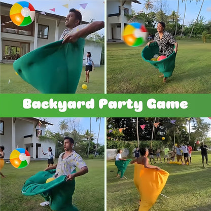 Inflatable Granny-Pants Yard Game Sets with One- or Two-Pants Options, 6 or 12 Balls and Pumps