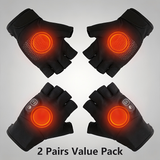 2 pairs of half-finger gloves