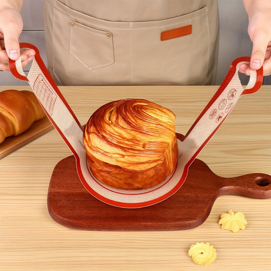 Silicone Bread Sling for Dutch Oven, 4pcs Reusable Baking Mat with Long Handles for Sourdough Bread, Nonstick Dough Transfer Liner, Loaf Pan Lifter for Proofing and Baking