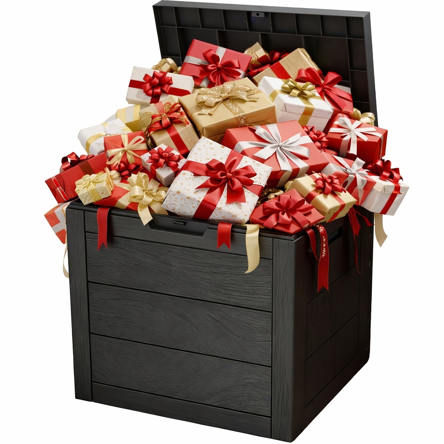 Flip-Top Resin Deck Storage Box with Secure Lid in Black for Patio, Pool and Garden Storage