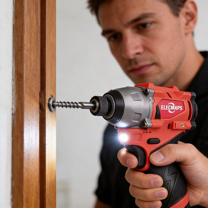ELECMAPS Cordless Brushless Impact Driver 1/4 Inch – Compact Portable Power Tool for Tight Spaces | Great Gift for Men