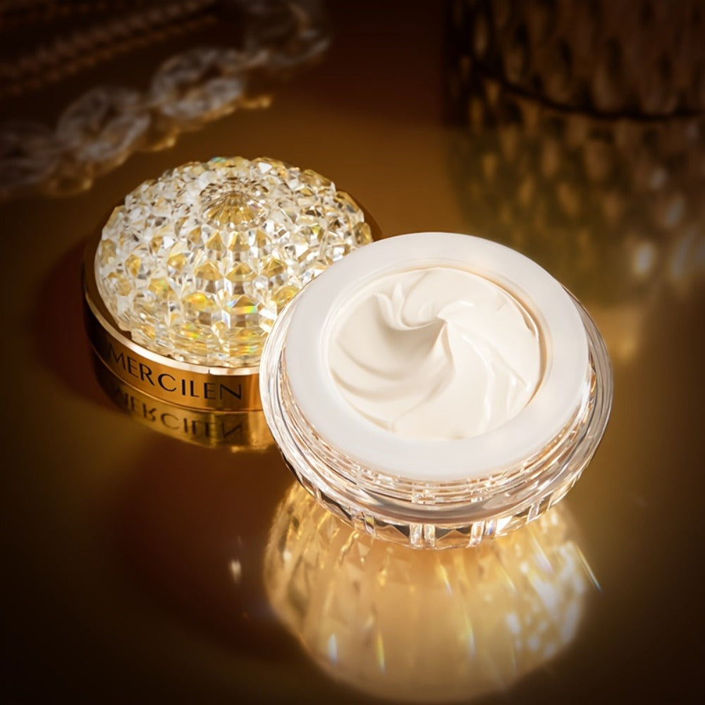Face Cream Cordyceps Niacinamide Formula in an Alcohol-Free Golden Jar for Morning and Evening Use