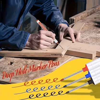 Deep Hole Marking Pens 29 Pack – Long Point Oil-Based Woodworking Markers, Multi-Color Red Blue Black Pencils for Wood, Ceramic, Tile & Bathroom Installation, Carpenter Marking Tool Set