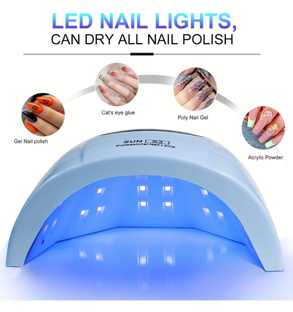 Gel Polish Curing Light USB Nail Dryer Lamp with LCD Display - Professional Nail Art Drying Lamp for All Gel Polish Manicure Pedicure Home Salon Tool, Pink White Blue