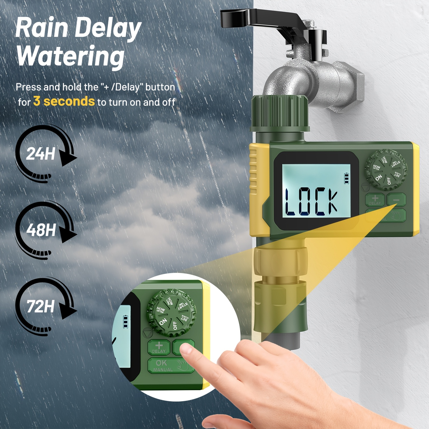 Garden Irrigation Timer Automatic Watering Controller for Lawn Farm Drip System