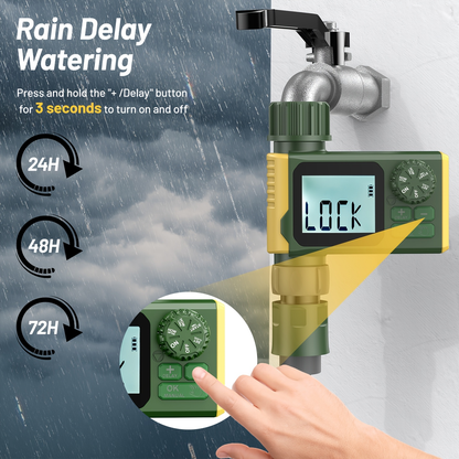 Garden Irrigation Timer Automatic Watering Controller for Lawn Farm Drip System
