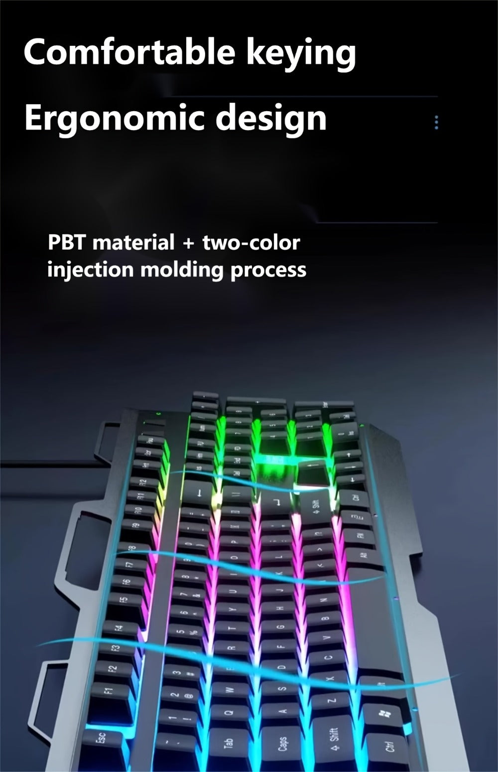 RGB Gaming Keyboard and Mouse Combo Wired USB, Backlit Keyboard & Mouse Set for PC Desktop Laptop Windows
