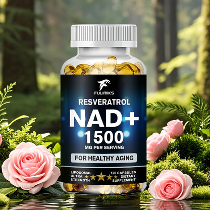 Dietary Supplement NAD+ Formula with Nicotinamide Riboside and Resveratrol Capsules, 120 Count