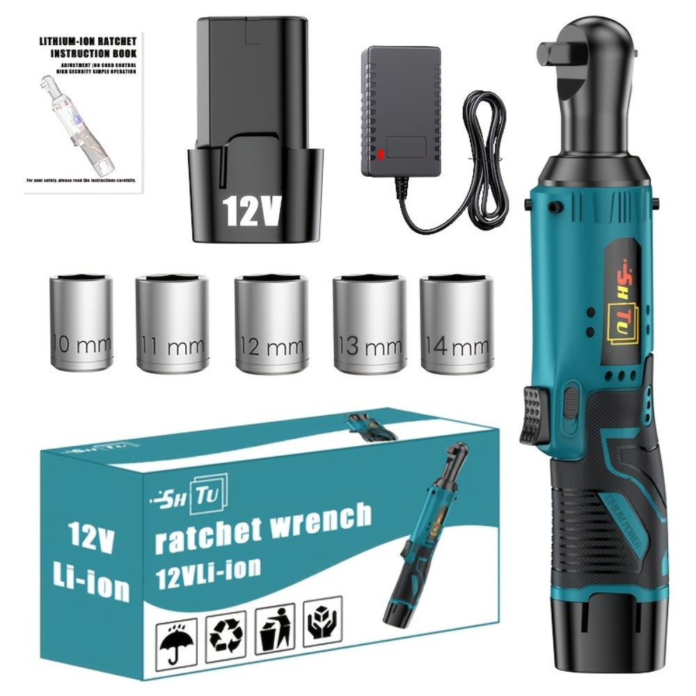 Power Tools YUNXI 12V Brushless Cordless Ratchet Wrench Kit with Batteries, Charger and Accessory Options