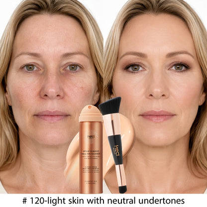 Two-Piece Spray Liquid Foundation and Brush Set with Matte Finish in Shades 110, 120 or 210