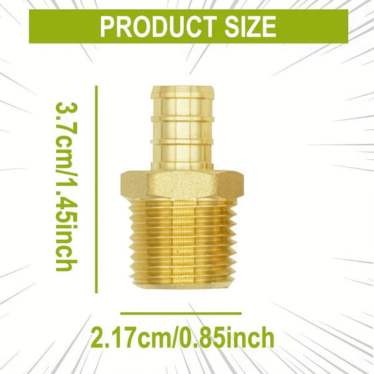 Brass PEX Crimp Adapters 20pcs - 10pcs 1/2" PEX x 1/2" Male NPT & 10pcs 1/2" PEX x 1/2" Female NPT Threaded Adapter, Crimp Fittings for PEX Pipe Plumbing Connections