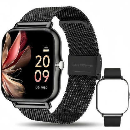 Calling Smartwatch for Men Women Heart Rate Monitor Sleep Tracker Multiple Sport Modes Music Control Weather IP67 Waterproof Magnetic Charging Android iPhone Compatible – Black Pink Silver Gold
