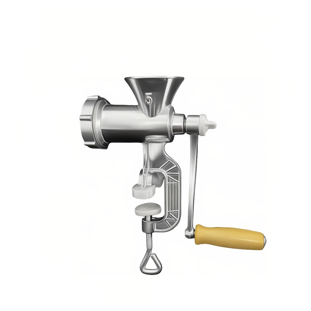 Size 5 Manual Meat Grinder with Table Clamp, Hand Crank, Cutting Plate, Blade and Sausage Nozzle