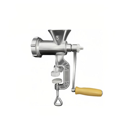 Size 5 Manual Meat Grinder with Table Clamp, Hand Crank, Cutting Plate, Blade and Sausage Nozzle