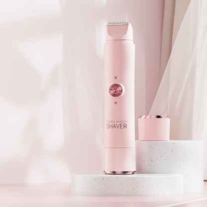 Electric Epilator for Women Double Head USB Rechargeable Painless Hair Removal Shaver Bikini Trimmer Body Private Area Grooming Device