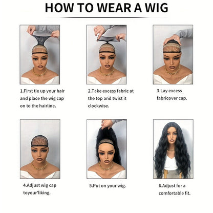 Synthetic Wig Long Deep-Wave Curls, 150% Density with Rose Net Cap in 22- or 24-Inch Lengths