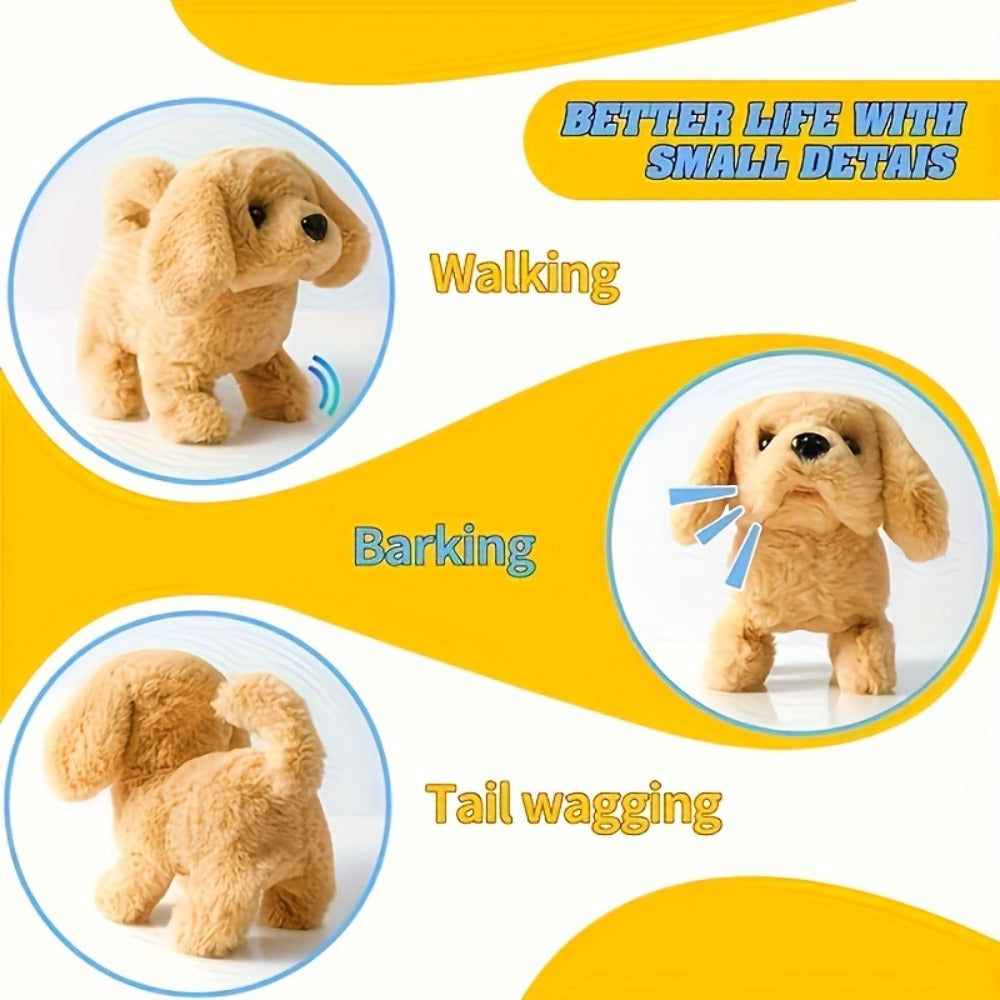 Plush Electric Puppy Toy That Walks & Barks – Interactive Electronic Pet with Soft Plush & Gift Box, Parent-Child Companion, Birthday & Holiday Gift for Kids