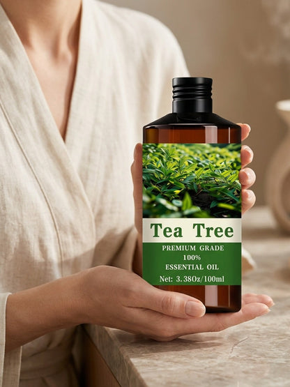 Essential Oil Tea Tree Fresh Earthy Aroma in 100ml Bottle for Diffuser, Massage, Meditation and Personal Care