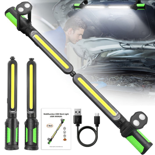 LED Work Light Rechargeable Cordless with Magnetic Base & Hook – Portable Mechanic Floodlight, Adjustable Brightness, Motion Sensor Control, Waterproof for Car Repair, Workshop, Garage, Outdoor & Emergency Use