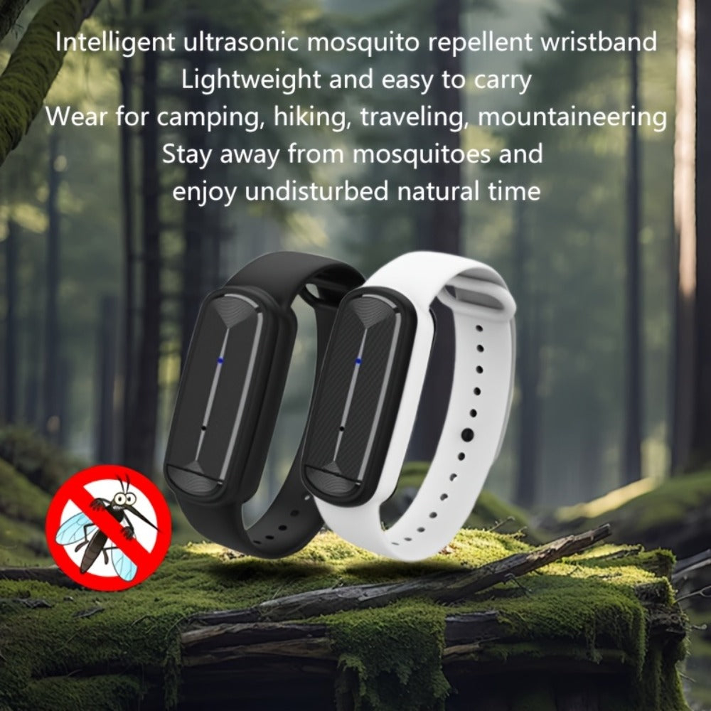 Ultrasonic Mosquito Repellent Bracelet 3-Pack – USB Rechargeable Intelligent Bug Repellent Wristband for Camping, Outdoor, Hiking & Travel, Waterproof Mosquito Control Bracelet for Adults & Kids