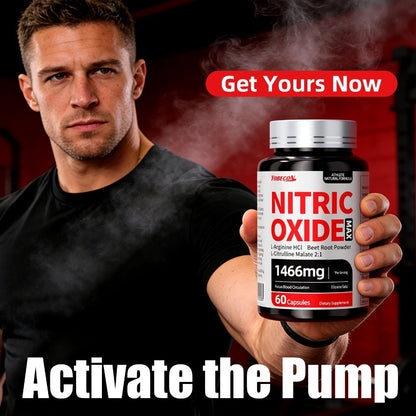 Nitric Oxide Supplement 10-in-1 with L-Arginine, L-Citrulline, AAKG & Beetroot - Blood Flow