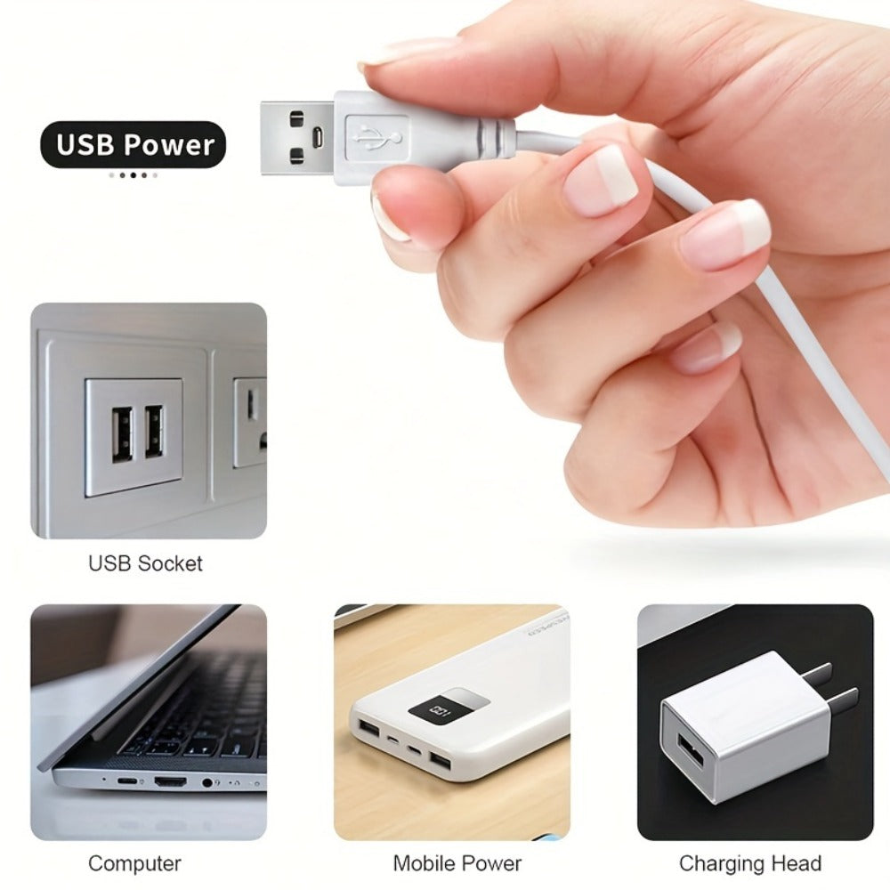 USB Mirror LED Light Strip with Touch Dimmer, White or Warm Light in 118.11-Inch Single or 196.85-Inch Two-Piece Options