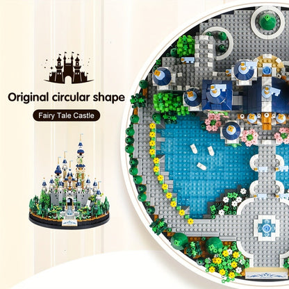 Fairytale Princess Castle Micro Building Block Set with 3,600 Pieces, 26 cm Display Base for Ages 14+