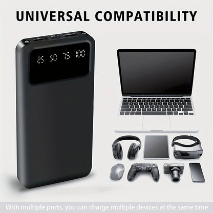 Power Bank 20000mAh Pro with Dual USB Output, Type-C Input and LED Digital Battery Display