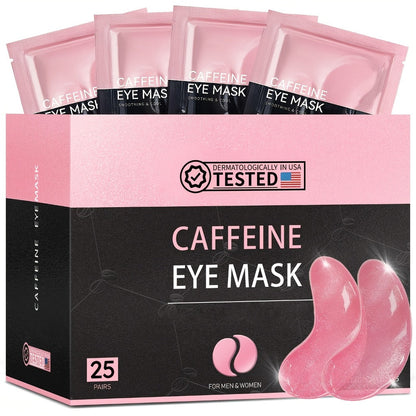 25-Pair Under-Eye Patch Set with Individually Packed Caffeine, Hyaluronic Acid or Aloe Vera Formula Options