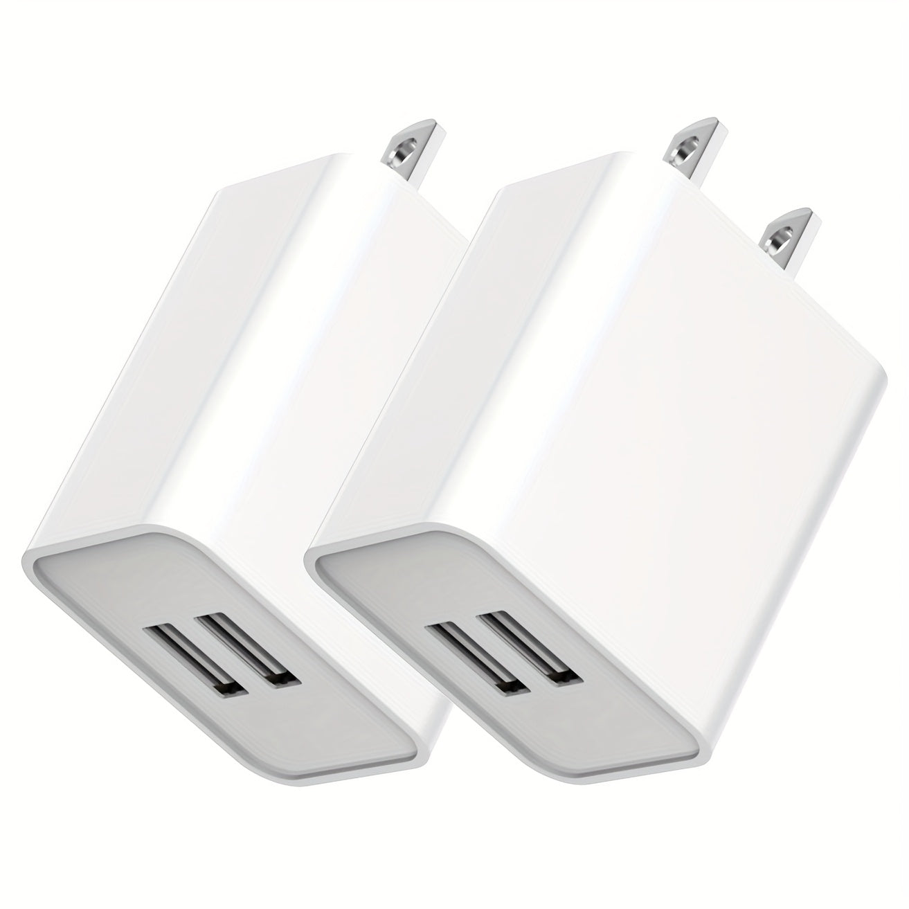 USB Wall Charger Cube Multi-Pack 2/3/4-Pack Dual Port 5V 2.1A with Short Circuit Protection, 100-240V Universal AC Adapter US Plug for iPhone 17 16 15 14 13 12 SE 11 Pro Max, Google Pixel, Huawei Android