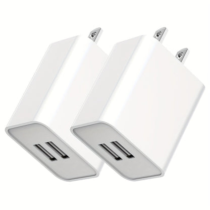 USB Wall Charger Cube Multi-Pack 2/3/4-Pack Dual Port 5V 2.1A with Short Circuit Protection, 100-240V Universal AC Adapter US Plug for iPhone 17 16 15 14 13 12 SE 11 Pro Max, Google Pixel, Huawei Android