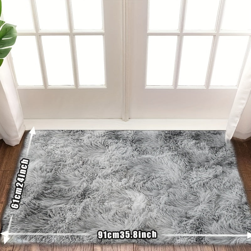 Rectangular Shaggy Area Rug with Four Color Labels and 24 x 35.8-Inch to 94.49 x 118.11-Inch Sizes